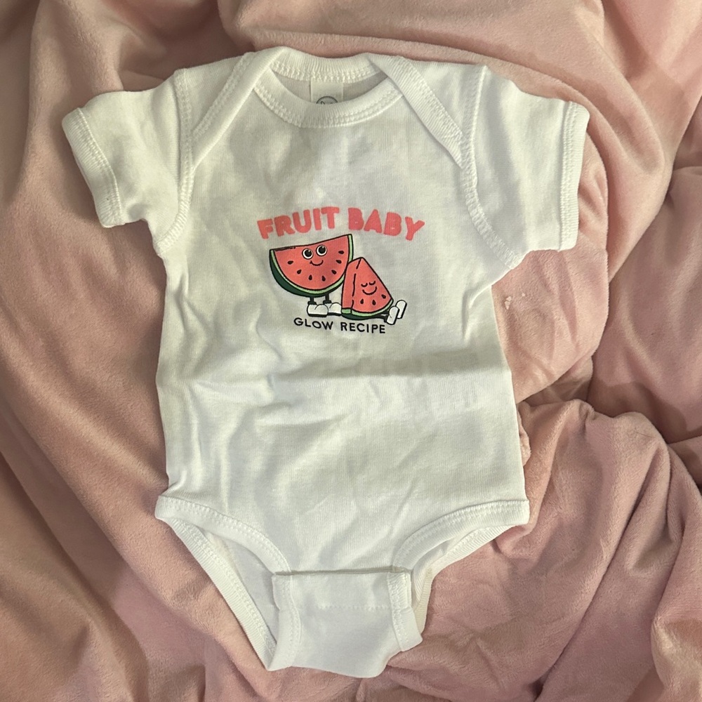 Glow Recipe Fruit Baby Bodysuit in White and Pink
